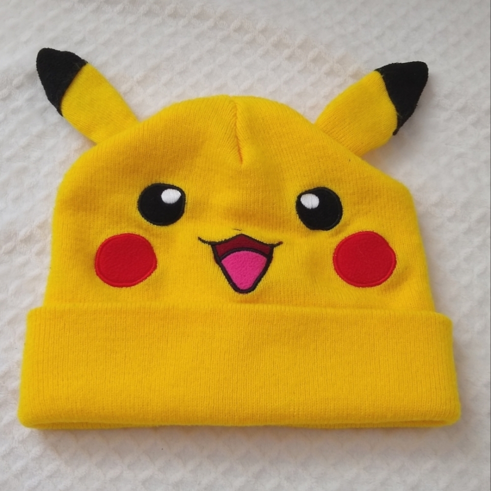 Pokemon Pikachu Yellow Knit Hat Beanie By Game Freak 2017 OSFM